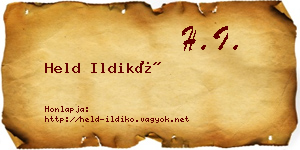 Held Ildikó névjegykártya